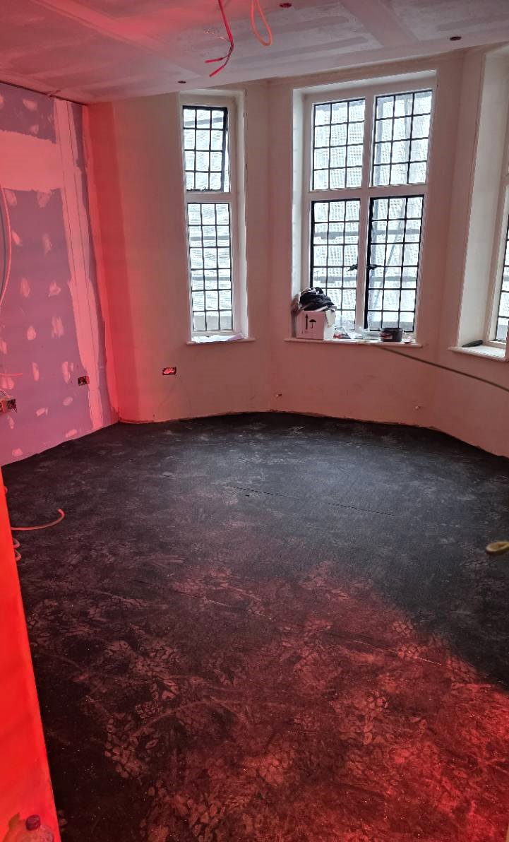 Margaret Street Regupol before chipboard